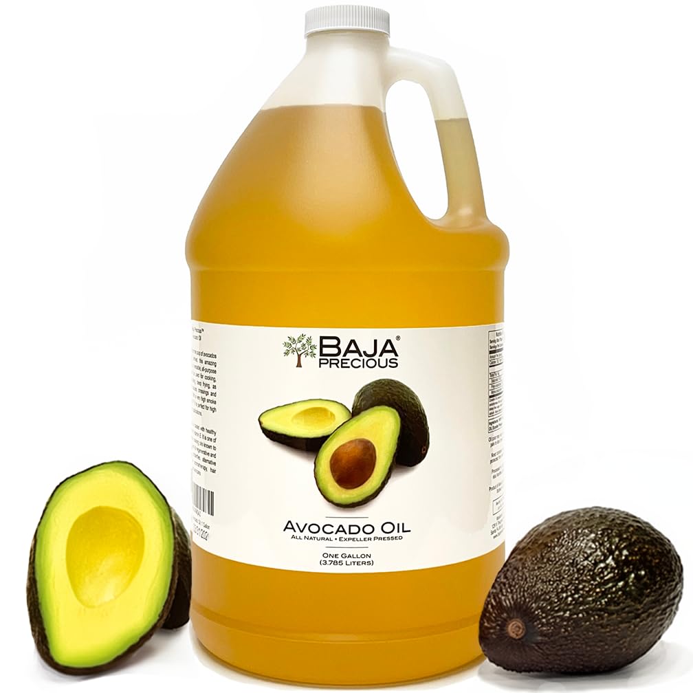 Baja Precious - Avocadoöl 100% rein, 1 Gallone Kanister, Lebensmittelqualität, perfekt für Kochen bei hohen Temperaturen, Hautpflege, Haarbehandlungen, Seifenherstellung & mehr