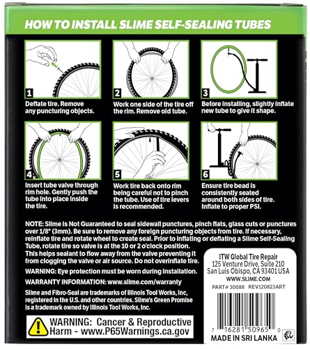 Bike Inner Tube with Slime Puncture Sealant, Extra Strong, Self Sealing, Prevent and Repair