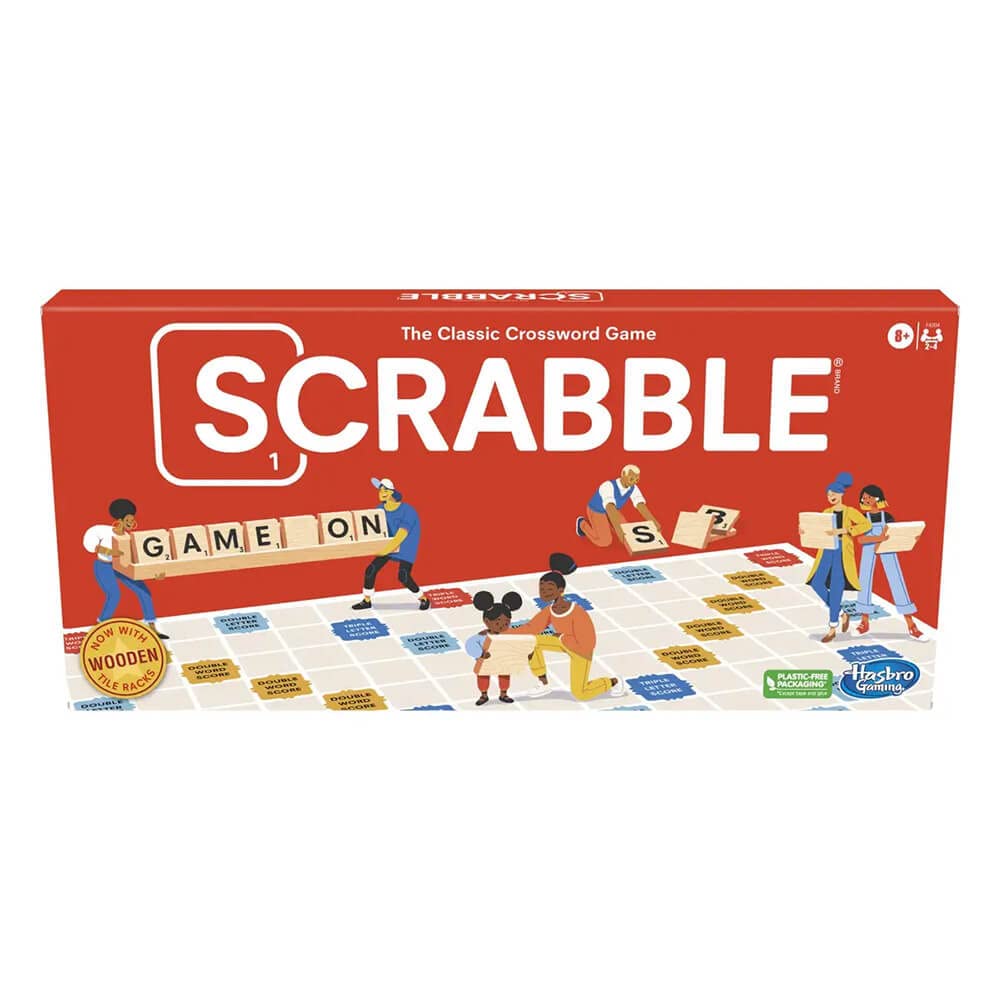 Hasbro Gaming Scrabble Brettspiel, Klassische Wortspiele für Kinder ab 8 Jahren, Lustiges Familienspiel für 2-4 Spieler, Das klassische Kreuzworträtselspiel