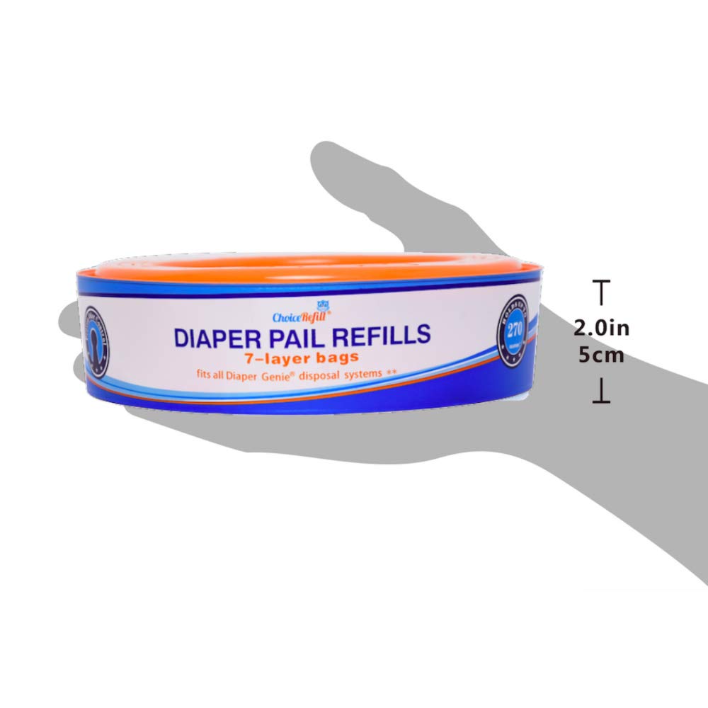 ChoiceRefill Compatible with Diaper Genie Pails, 4-Pack, 1300count