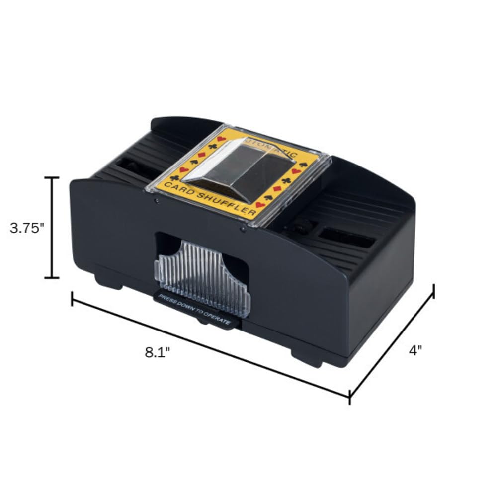Trademark Poker Automatic Card Shuffler - Battery-Operated 2-Deck Playing Card Dispenser - Game Night and Casino Accessories