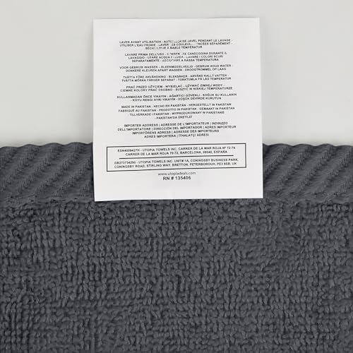 Utopia Towels 6 Pack Premium Hand Towels Set, 16 by 28 inches, 100% Ring Spun Cotton, Ultra Soft and Highly Absorbent 600GSM Towels for Bathroom, Gym, Shower, Hotel, and Spa, Grey