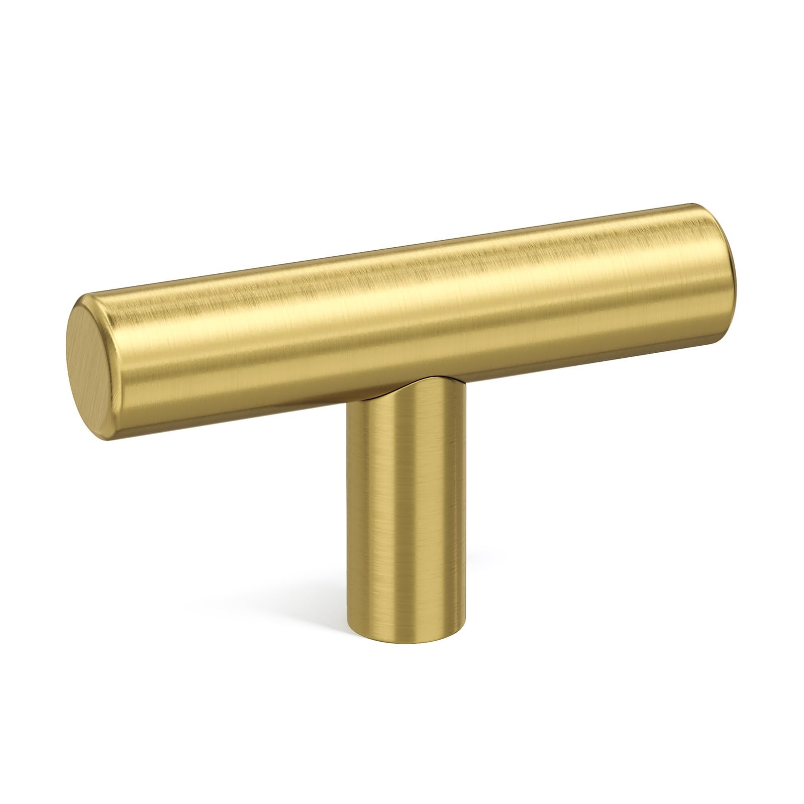 goldenwarm 10 Pack Gold Cabinet Knobs Brushed Brass Drawer Knobs Gold Dresser Hardware - LS201GD Single Hole Handles for Kitchen Cupboard Doors Closet Hardware 2in Overall Length