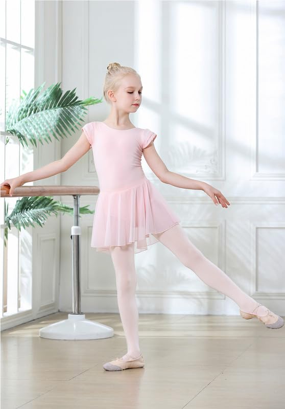 DIPUG Ballet Tights for Girls Dance Tights Toddler Thick Soft Footed Kids Pink Stockings Size 3t 4t 5t, 1 Pack