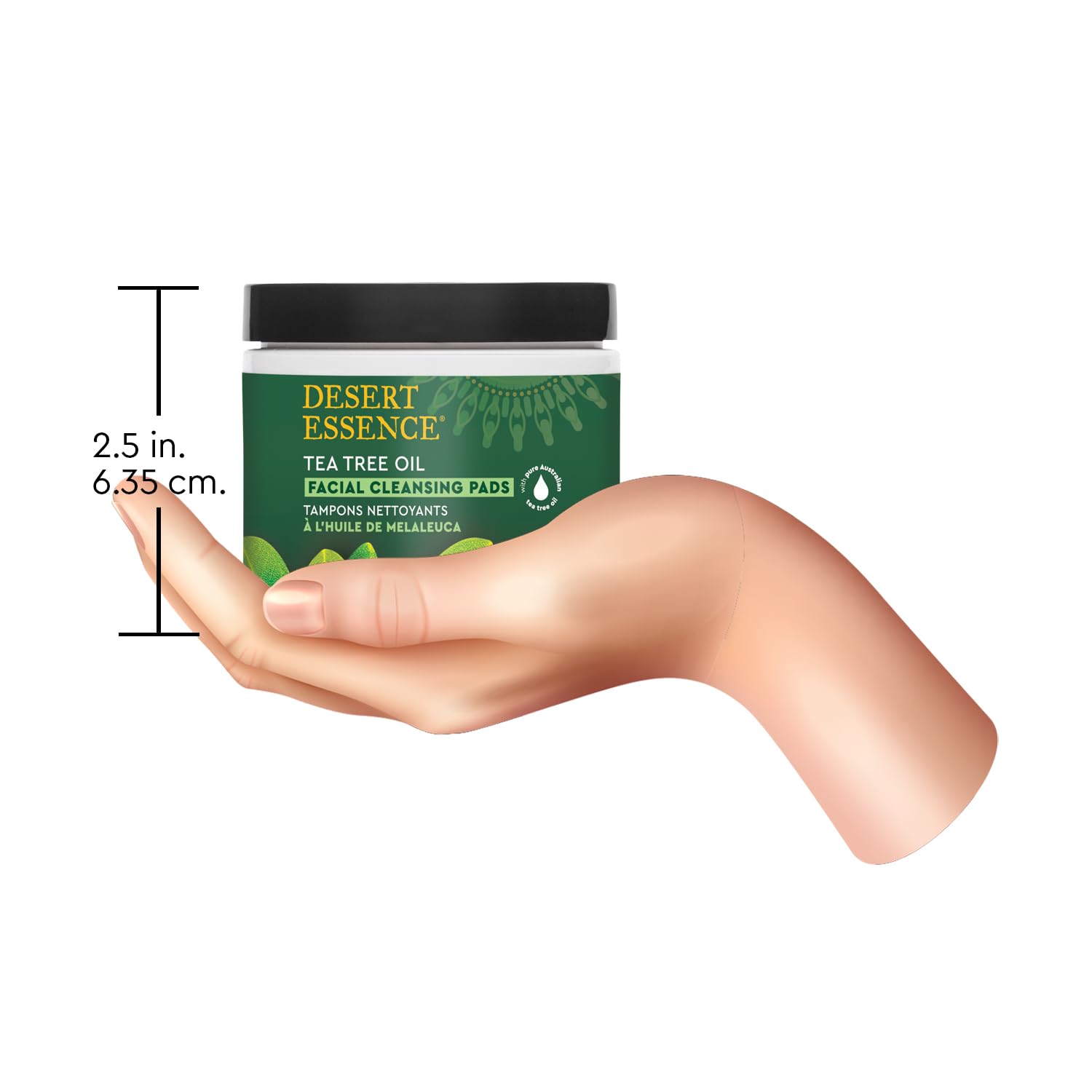 Desert Essence Tea Tree Oil Facial Cleansing Pads - Makeup Remover, Facial Cleanser & Toner with Organic Lavender & Chamomile - Travel-Friendly Personal Wipes for Clarifying Skin Care - 50 Pads