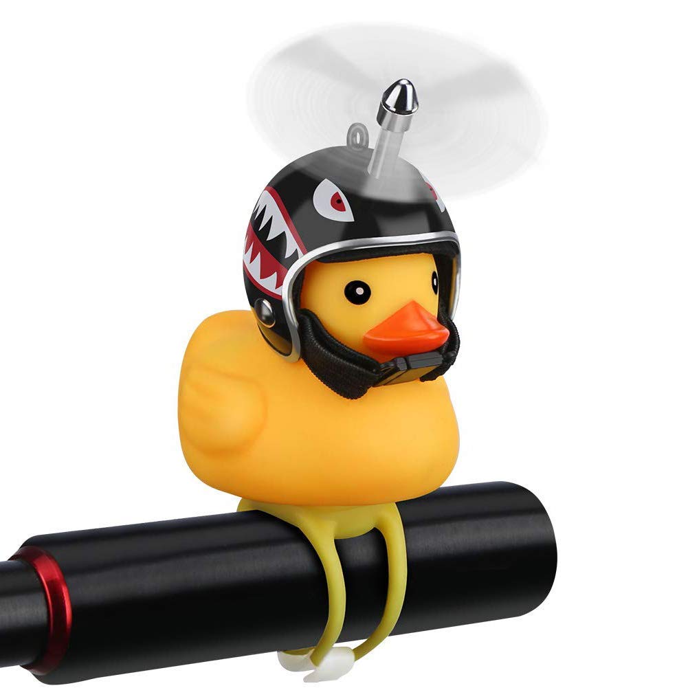 NEKRASH Enten-Fahrradklingel, Gummiente Fahrradzubehör mit LED-Licht, niedliche Propeller-Lenker-Fahrradhupen für Kinder, Kleinkinder, Erwachsene, Sport und Outdoor