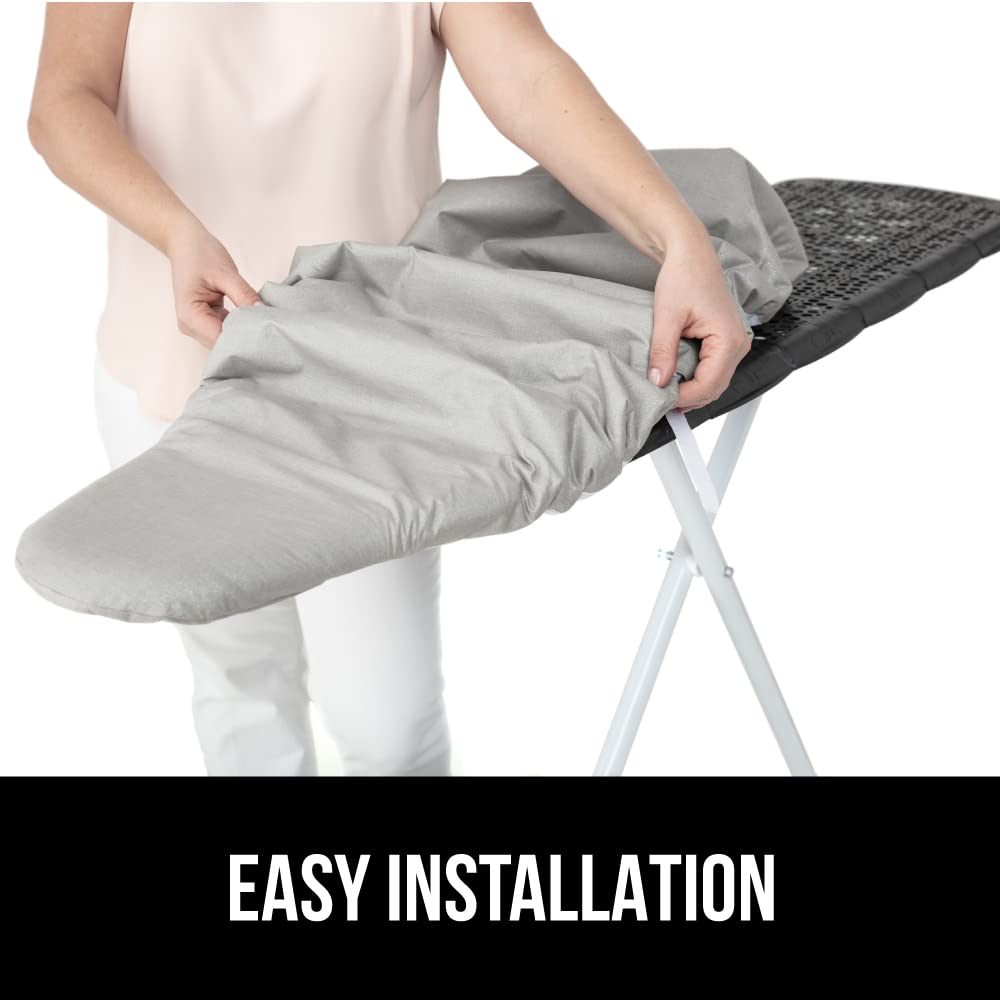 The Original GORILLA GRIP Ironing Board Cover and Pad, Silicone Coating, Thick Scorch Resistant Padding, Heavy Duty Iron Covers Standard Boards, Hook and Loop Fastener Strap, Silver, 15x54