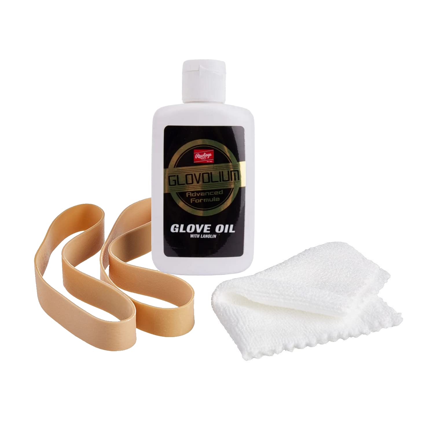 Rawlings | GAME READY Handschuh Einspiel-Set | Baseball/Softball | Enthält Einspiel-Formel, Applikatortuch & Gummiband