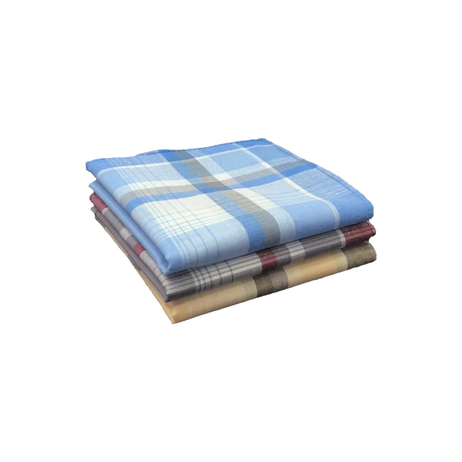 emlstyle Men's Handkerchiefs 100% Cotton Handkerchief with Check