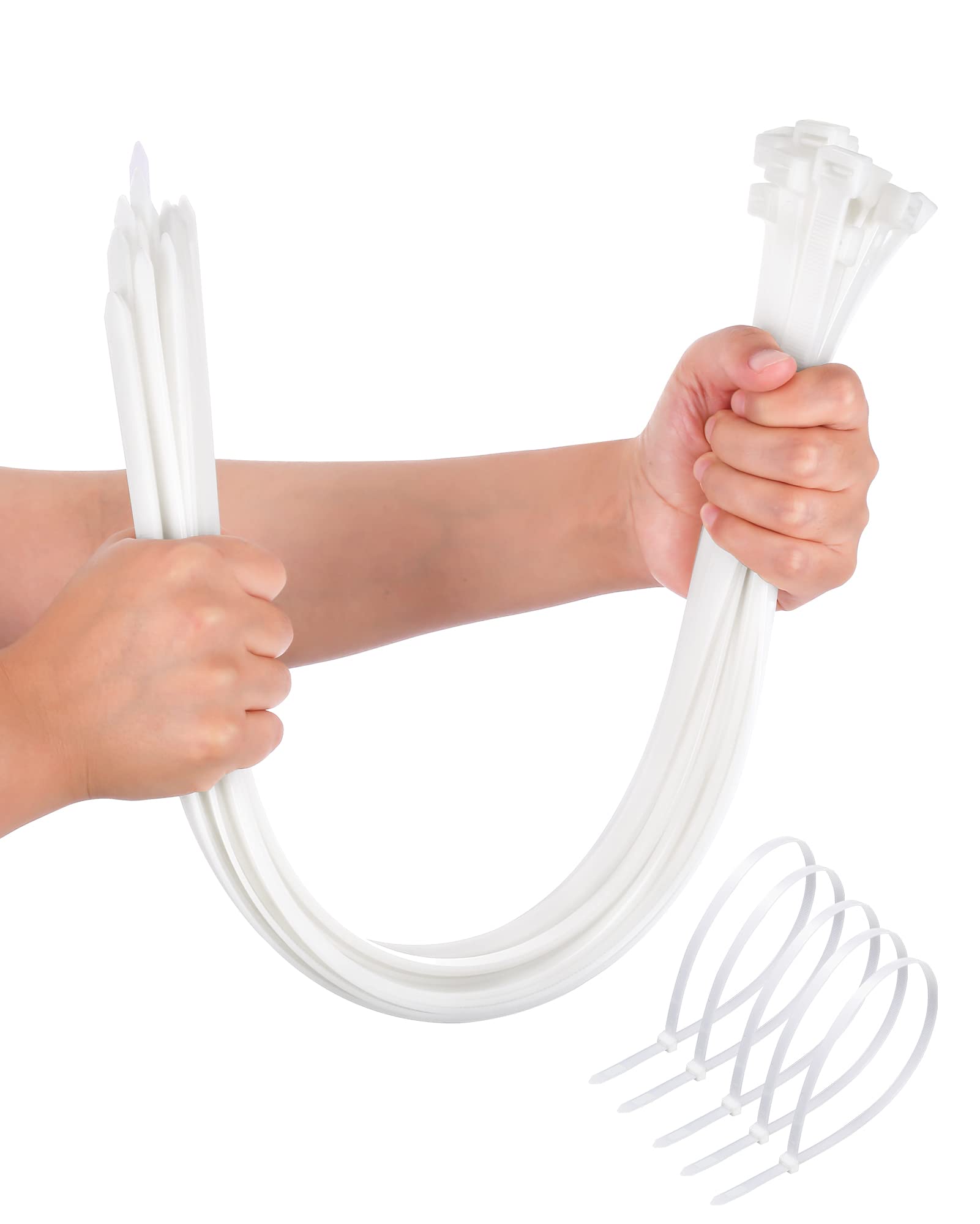 Large Zip Ties Heavy Duty Outdoor 24 inch (50 Pack), Heavy Duty Zip Ties 120 lbs Tensile Strength Outdoor UV Resistant,Awnings Tying Branches Bundling of Crops Fixed Water Pipes