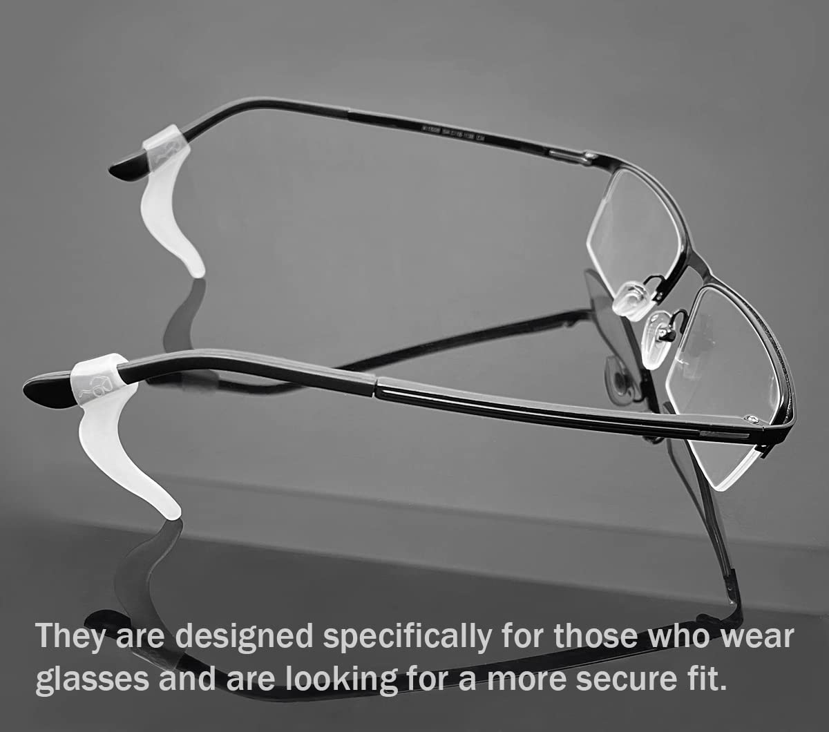 PTSLKHN Soft Silicone Eyeglass Ear Hooks, 10 Pairs of Glasses Anti Slip Grips For Sunglasses, Reading (Clear)