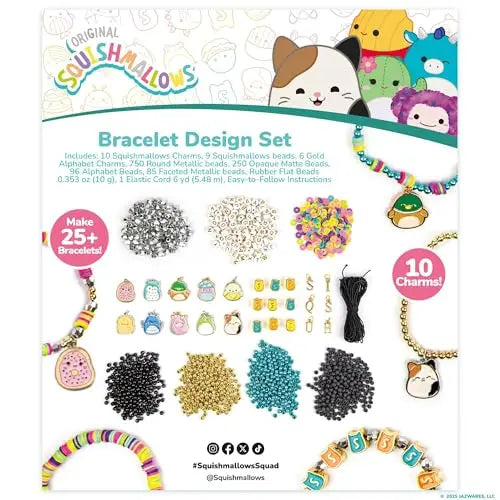 Squishmallows Original Bracelet Design Set, Cute & Friendship Bracelet Kit, Jewelry Making Kit, Charm Bracelet Making Kit, Beading & Jewelry Making, Friendship Bracelet Making Kit