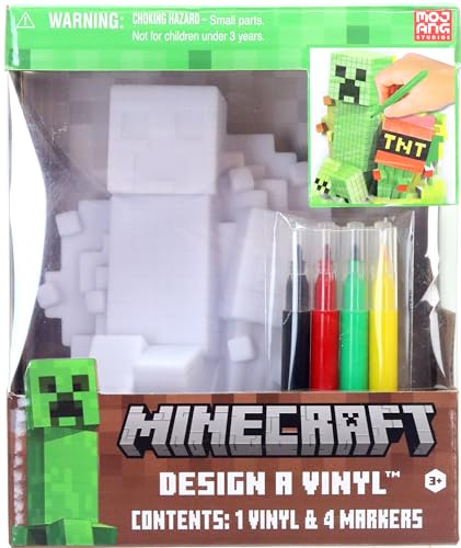 Minecraft Design A Vinyl DIY Coloring Craft for Kids with Washable Markers Decorate Your Own Minecraft Figure Creative Activity for Ages 4+