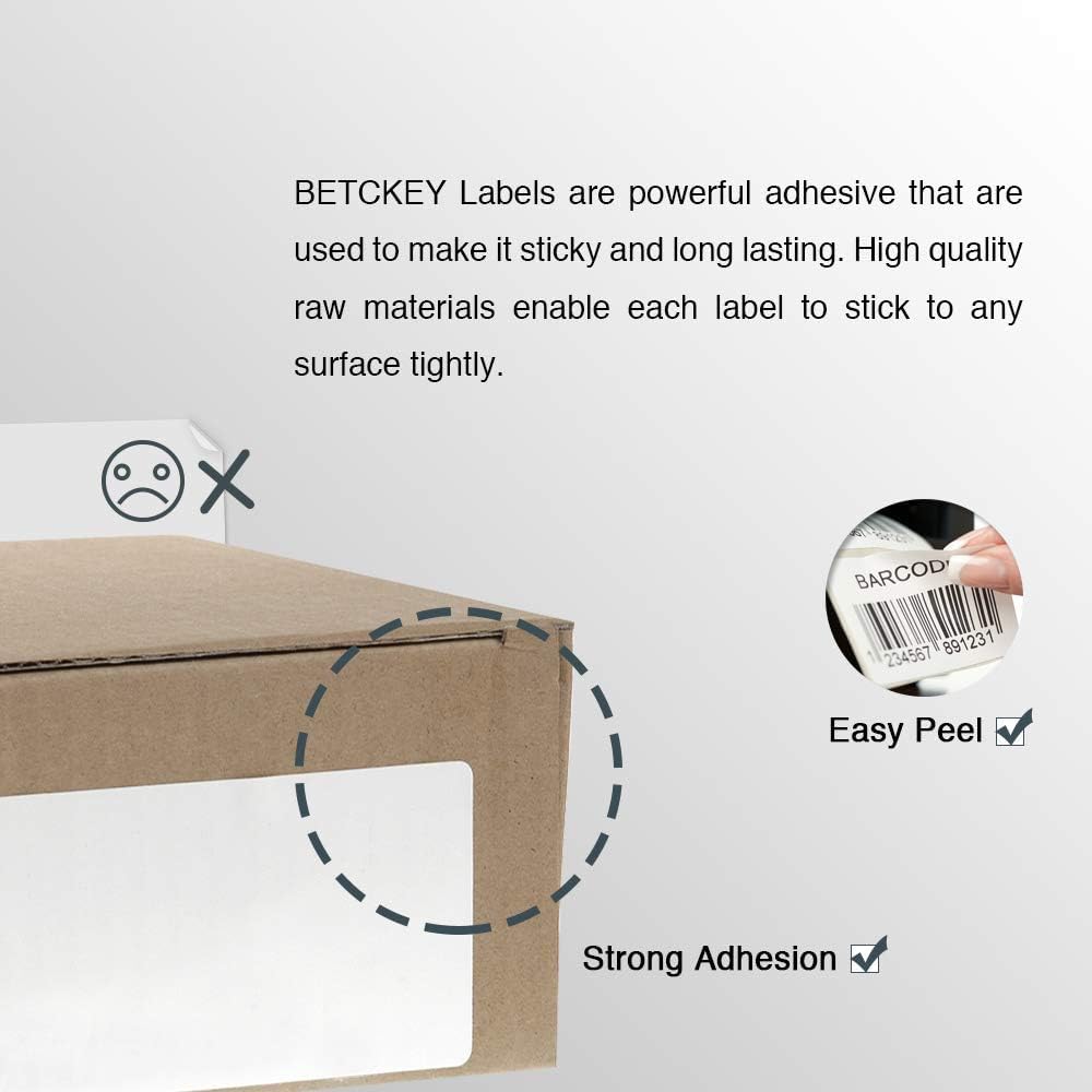 BETCKEY - Compatible DYMO 30252 (1-1/8" x 3-1/2") Address & Barcode Labels - Compatible with DYMO Labelwriter 450, 4XL, NOT Fit 550 & 5XL [10 Rolls/3500 Labels]