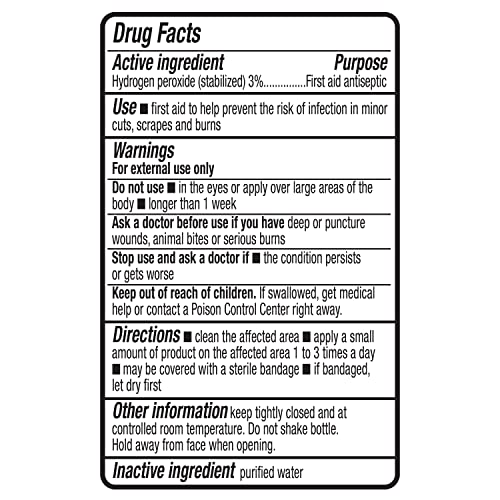 Amazon Basics Hydrogen Peroxide Topical Solution USP, First Aid Antiseptic for Cuts, Scrapes and Wound Disinfection, Pack of 1, 32 fl oz