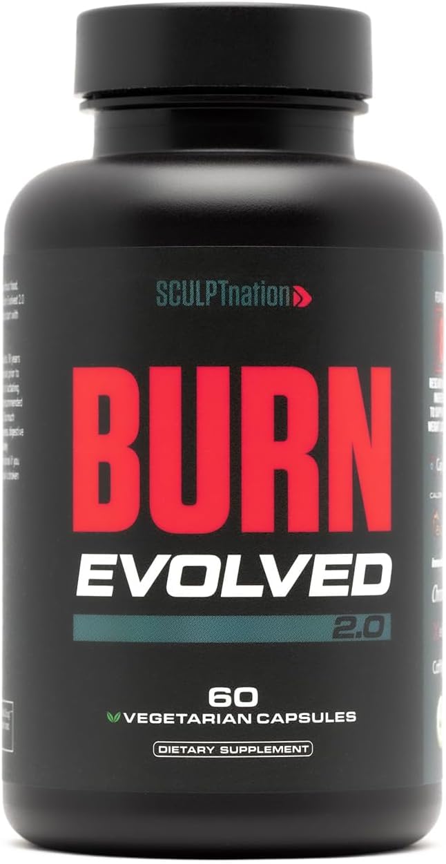 Sculpt Nation by V Shred Burn Thermogener Verbrenner für Männer & Frauen – Fatburner tagsüber zur Ankurbelung des Stoffwechsels – Premium Capsimax Cayennepfeffer, Chromax, patentierte Inhaltsstoffe – 60 natürliche Gemüsekapseln