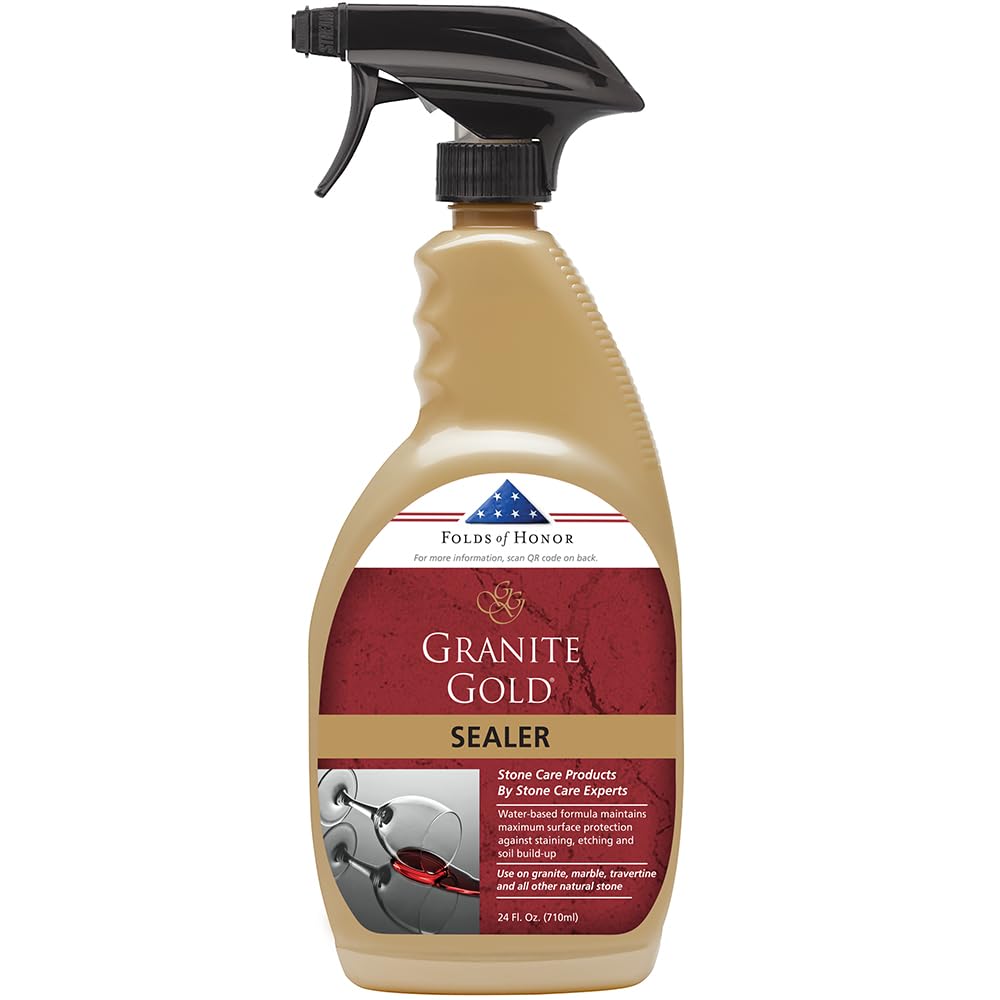Granite Gold Water-Based Sealer Spray Protection for Granite, Marble, Travertine, Natural Stone Countertops, 24 Fluid Ounces, 1-Pack