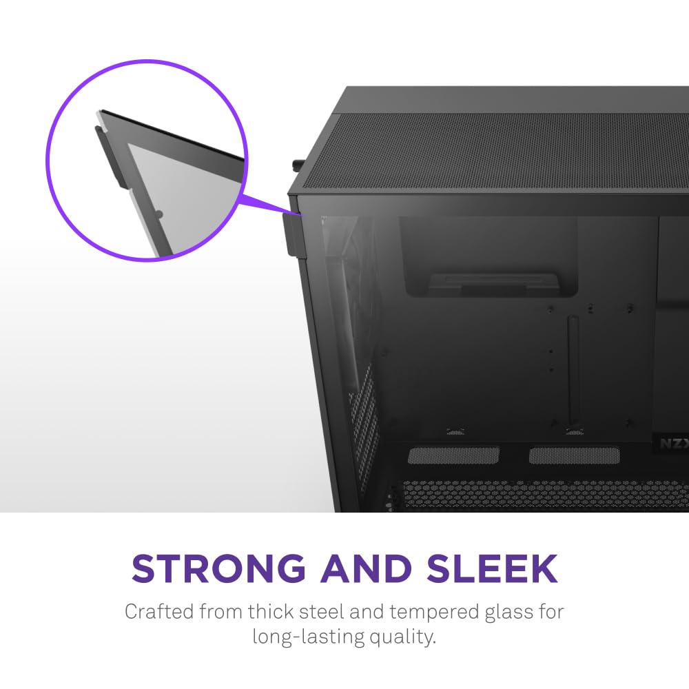 NZXT H5 Flow 2024 - Compact ATX Mid-Tower PC Gaming Case - High Airflow - 2 x 120mm Fans Included - 360mm Front & 240mm Top Radiator Support - Cable Management System - Tempered Glass - Black