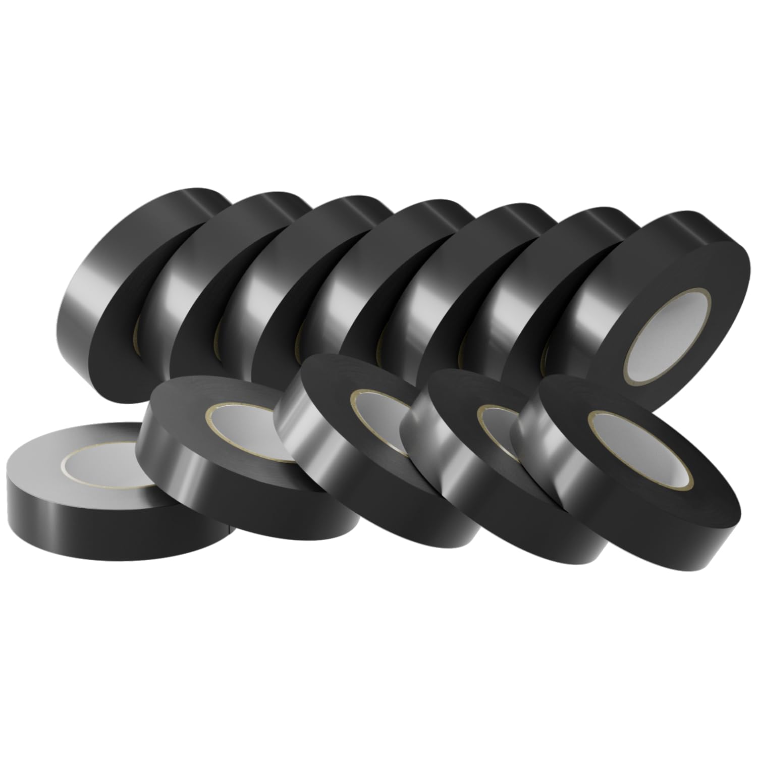 SWRT 12 Pack Black Electrical Tape Waterproof, 0.75 in x 66 FT High Temp Electric Tape Under 600V for All Weather - UV Protection - Flame Retardant