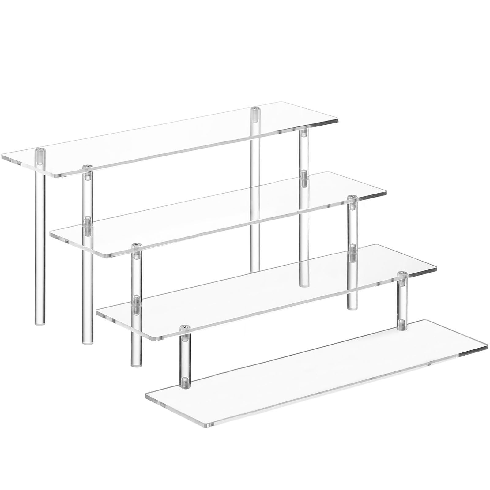 HENABLE 4-stöckiger Acryl-Parfüm-Organizer-Ständer, transparente Display-Riser für Parfüm, Eau de Cologne, Kosmetika, Hautpflege, Funko POP, Dessert-Display, Cupcake-Ständerhalter