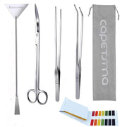 Capetsma Aquascape Tools, Long Stainless Steel Aquarium Plant Tools Aquarium Tweezers Scissors Spatula Tool Set Bonsai Kit Algae Scrapers Aquarium Cleaning Kit for Fish Tank Starter kit