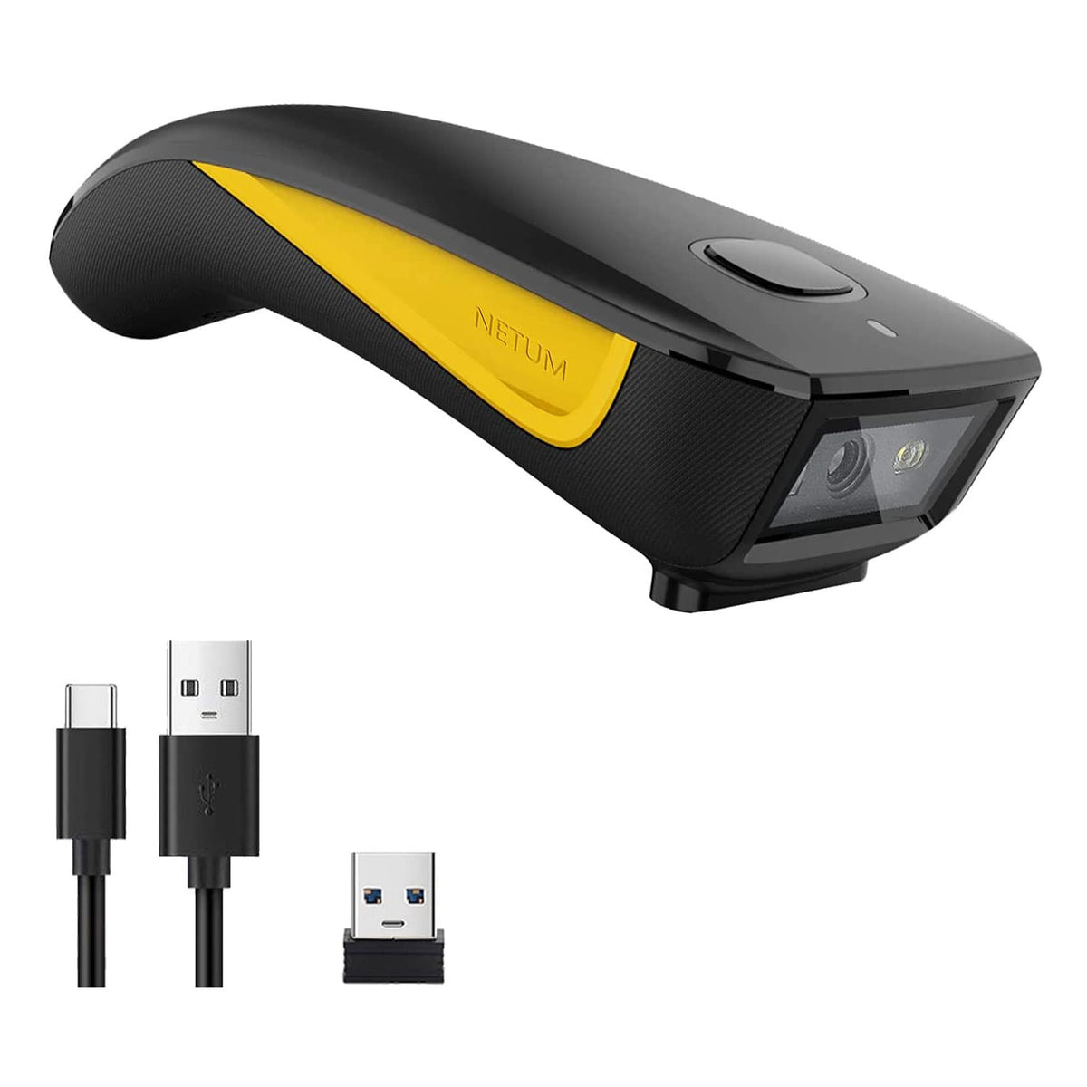 NETUM ماسح رمز الاستجابة السريعة، ماسح باركود صغير متوافق مع بلوتوث، ماسح باركود USB صغير محمول أحادي وثنائي الأبعاد للجرد، قارئ صور لاسلكي 2.4G للكمبيوتر اللوحي آيفون آيباد أندرويد iOS الكمبيوتر POS - C750