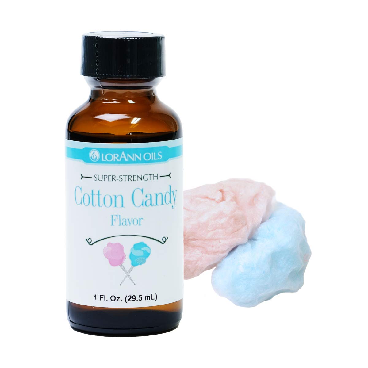 LorAnn Oils Super Strength Flavoring - Used For Candy Making, Flavoring Extracts, Baking, Hard Candy, and Flavor Oils - Bold, Natural Flavors 4X Stronger Than Extracts - Cotton Candy, 1 fl oz