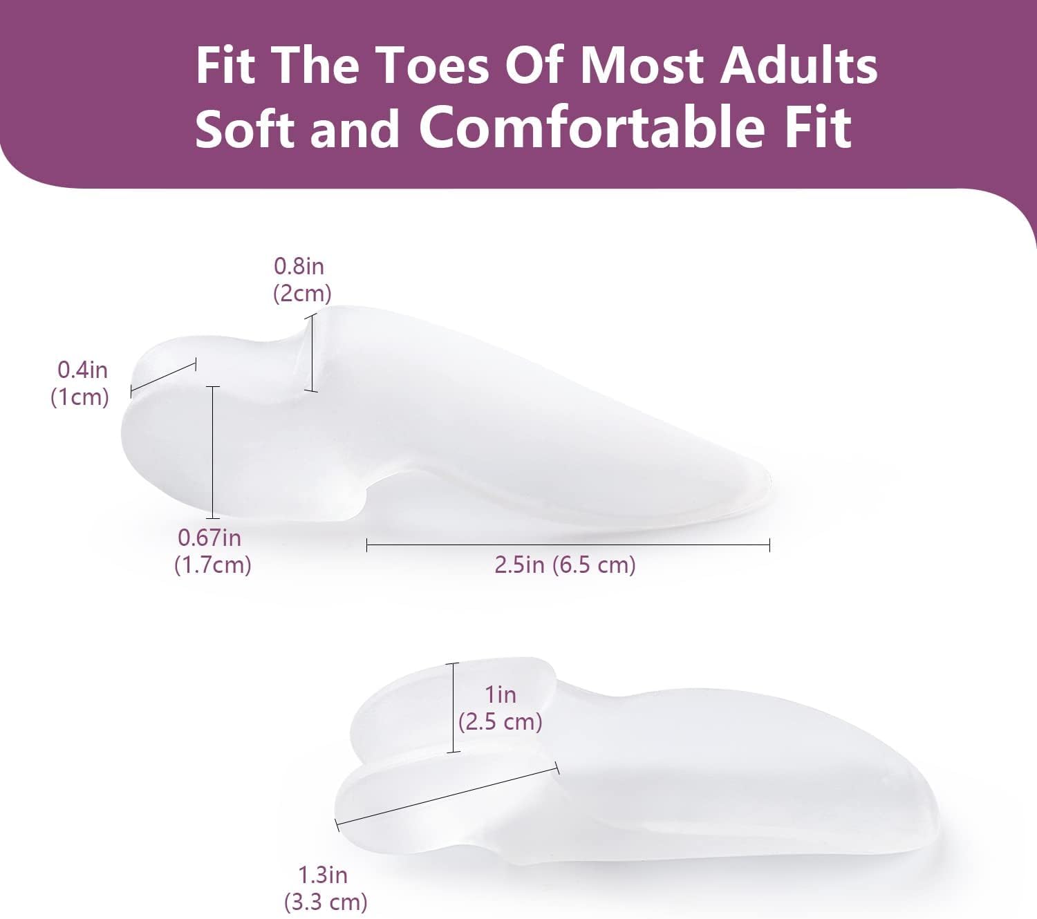 Promifun Bunion Cushion Protector, 10 Packs of Bunion Corrector Pads with Separator for Big Toe, Gel Shield for Foot Pain Relief, Calluses, Corns - Clear