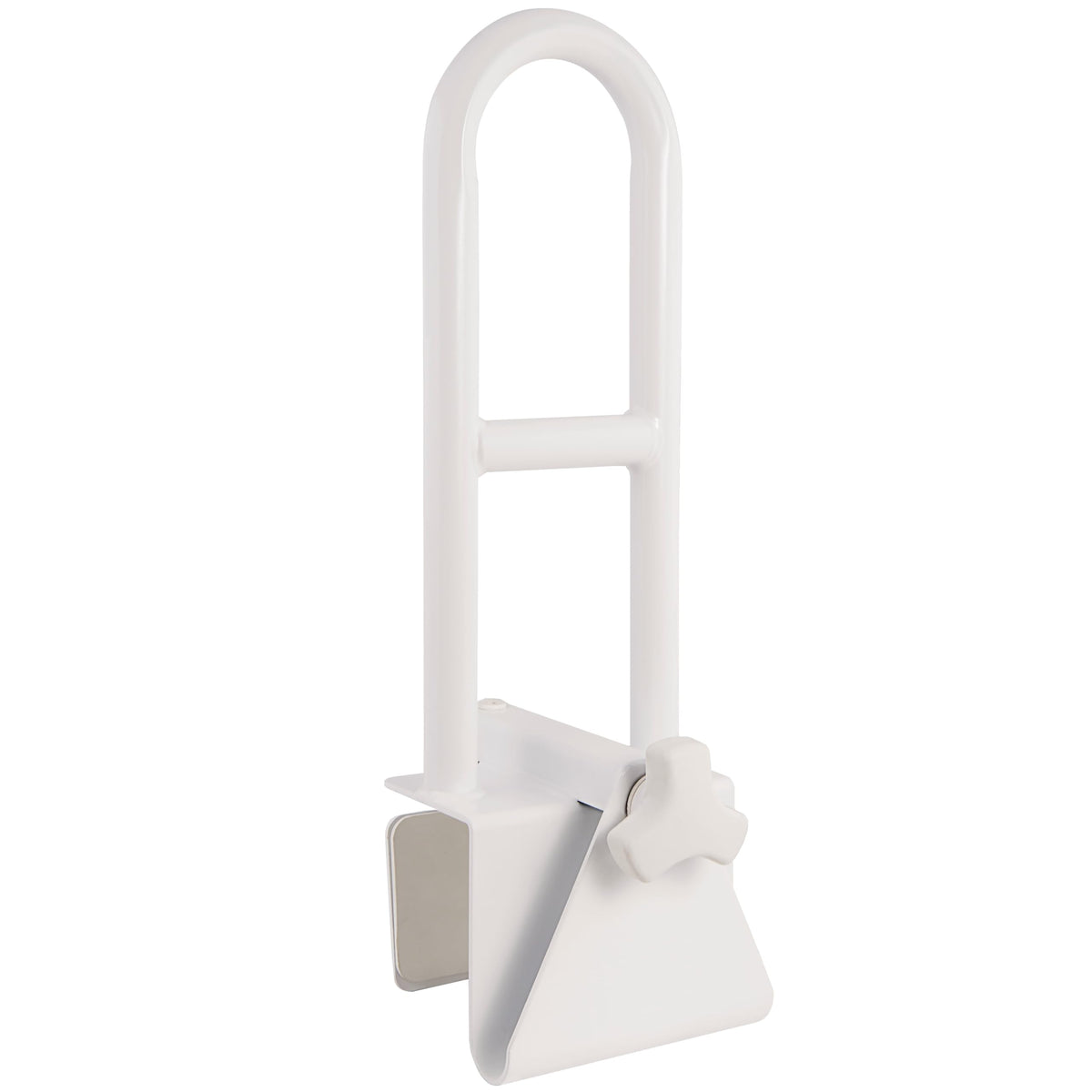 Vaunn Medical Adjustable Bathtub Safety Rail Shower Grab Bar Handle, Stainless Steel, White