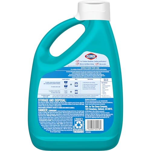 CLOROX Laundry Sanitizer, 0% Bleach, Color Safe, Clean Linen, 80 Fl oz, Pack of 2 (Pack May Vary)