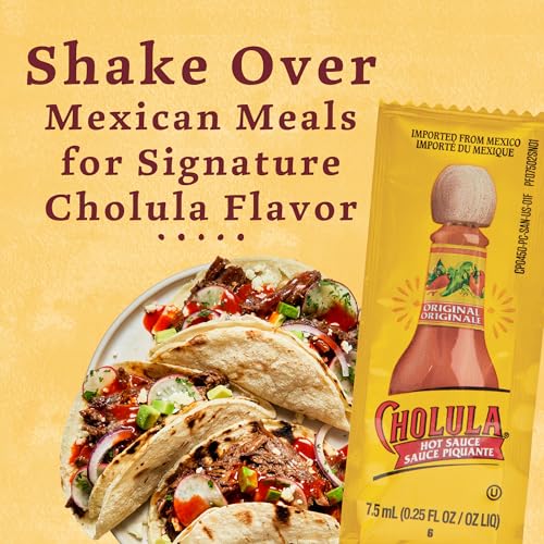 Cholula Original Hot Sauce Packets, 200 count - One 200 Count Individual Hot Sauce Packets with Mexican Peppers and Signature Spice Blend, Perfect Single-Serve Size for Delivery and Takeout