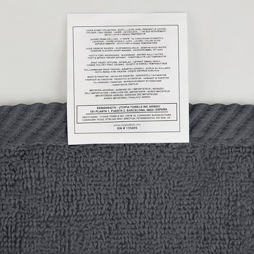 Utopia Towels 6 Pack Premium Hand Towels Set, 16 by 28 inches, 100% Ring Spun Cotton, Ultra Soft and Highly Absorbent 600GSM Towels for Bathroom, Gym, Shower, Hotel, and Spa, Grey
