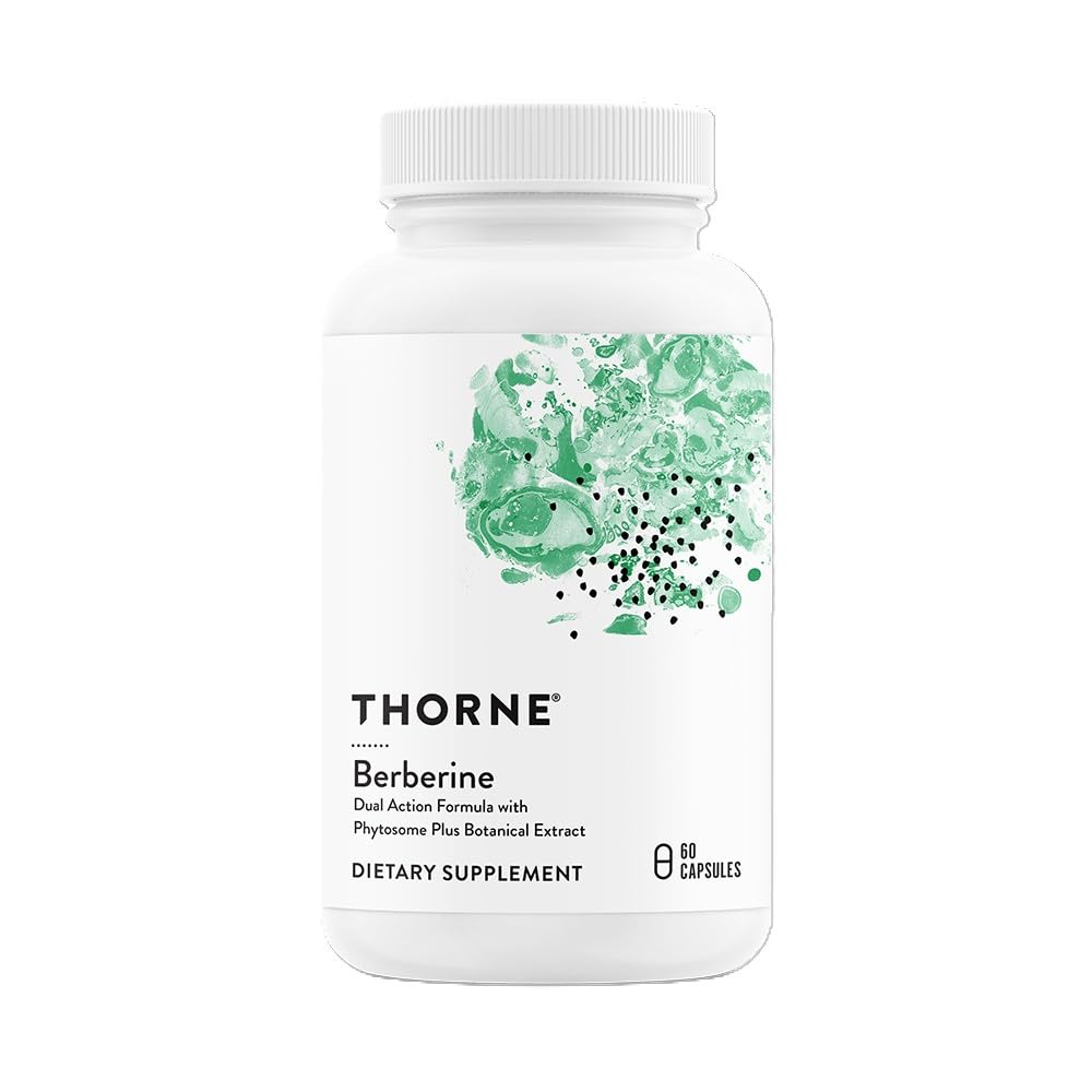 THORNE - Berberin - Dual-Action-Formel mit Phytosom-Plus-Pflanzenextrakt - Unterstützt Herzgesundheit, Immunsystem, gesunden Magen-Darm-Trakt, Cholesterin* - Glutenfrei, milchfrei - 60 Kapseln - 30 Portionen