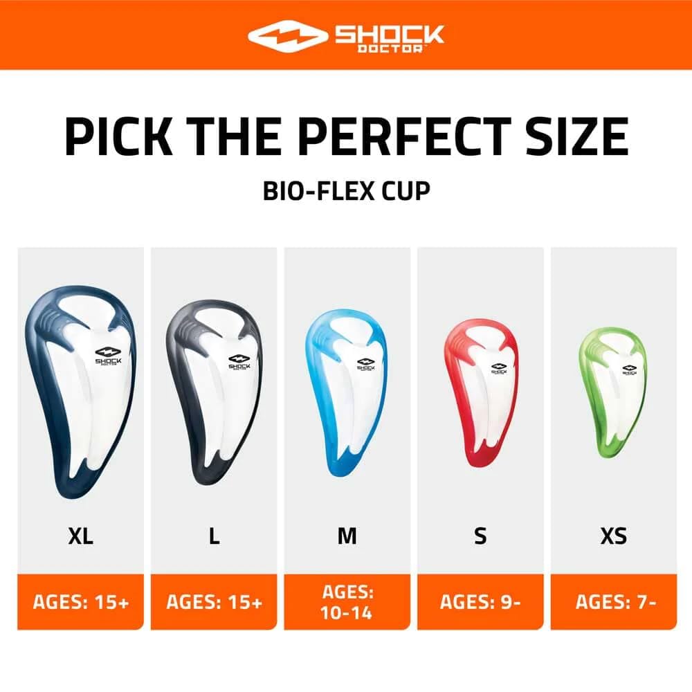 Shock Doctor BioFlex Athletic Cup, Vented Protection, Youth & Adult Sizes