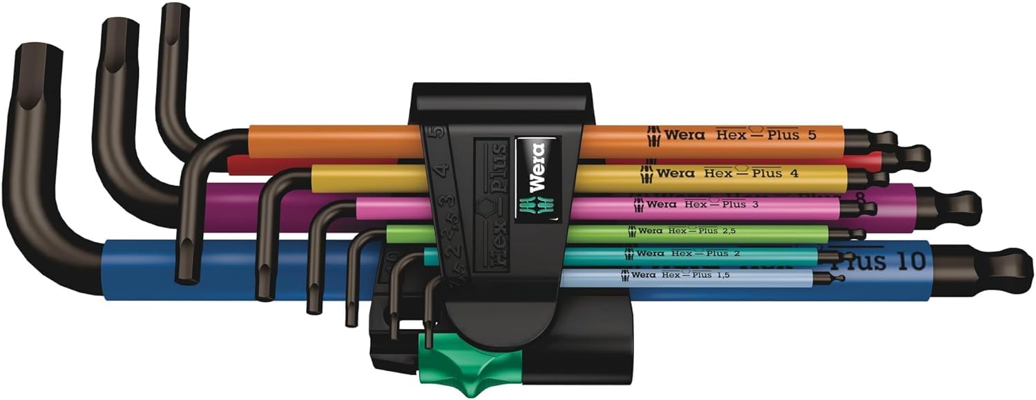 Wera Tools 05073593001 950 SPKL/9 SM N SB مجموعة مفاتيح ألن طويلة الذراع، مقاس واحد، متعدد الألوان