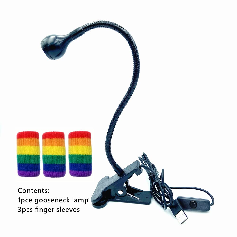ZOELASS Upgraded Big Chip 395nm UV LED Black Light fixtures with Gooseneck and clamp for UV Gel Nail and Ultraviolet Curing, Portable Blacklight 5V USB Input (Black 2W)