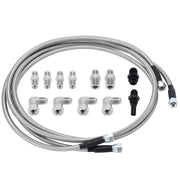 6AN 70" Transmission Fluid Oil Cooler Hose Line kit for GM Chevy Transmission 4L80E TH350 TH400 4L60E 700R4 200-4R TR6060 Ford AOD 4R100 4R70W and C5 Stainless Steel Braided PTFE Hose