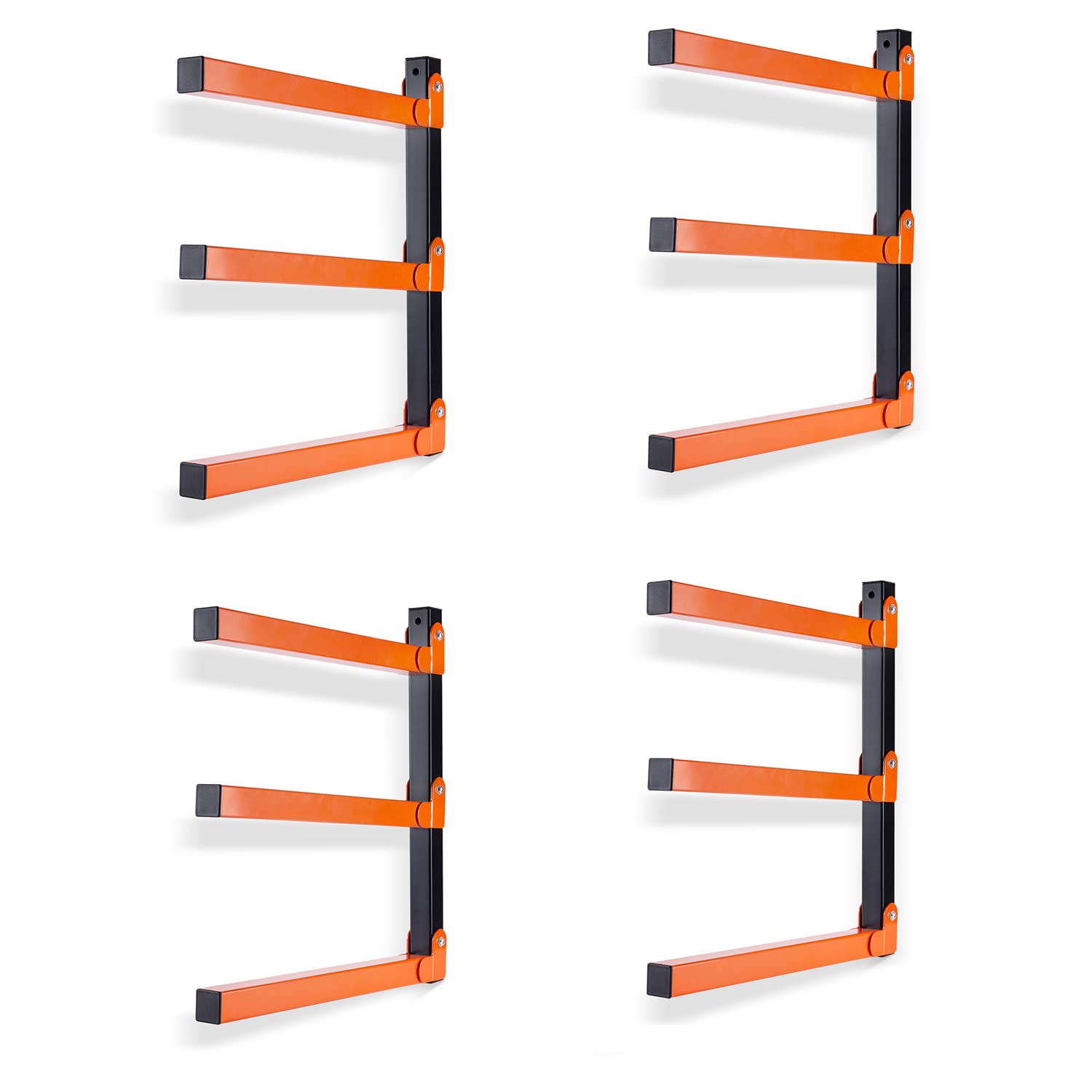 Ultrawall Wandhalterung Holz-Organizer und Holzaufbewahrung Metallregal mit 3 Ebenen – Innen- und Außenbereich, 4er-Pack