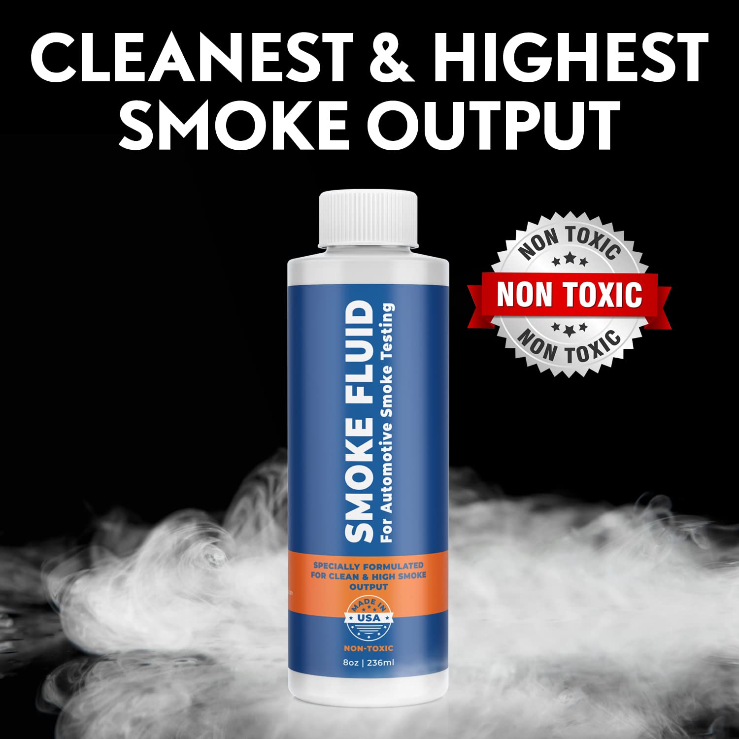 Smoke Fluid Solution for Automotive Smoke Machine Testing - Made in USA - 8oz Liquid Smoke Refill Designed for Automotive Testing - EVAP, Vacuum, Fuel, Intake, Exhaust, Turbo Systems & Super Chargers