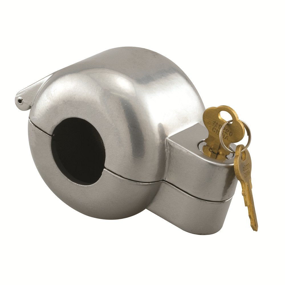 Prime-Line S 4180 Door Knob Lock-Out Device - Prevents Turning of Door Knob and Access to Keyhole, Can be Used for Home Rentals, Evictions, Job Sites & More - Keyed Alike, Diecast, Gray (Single Pack)