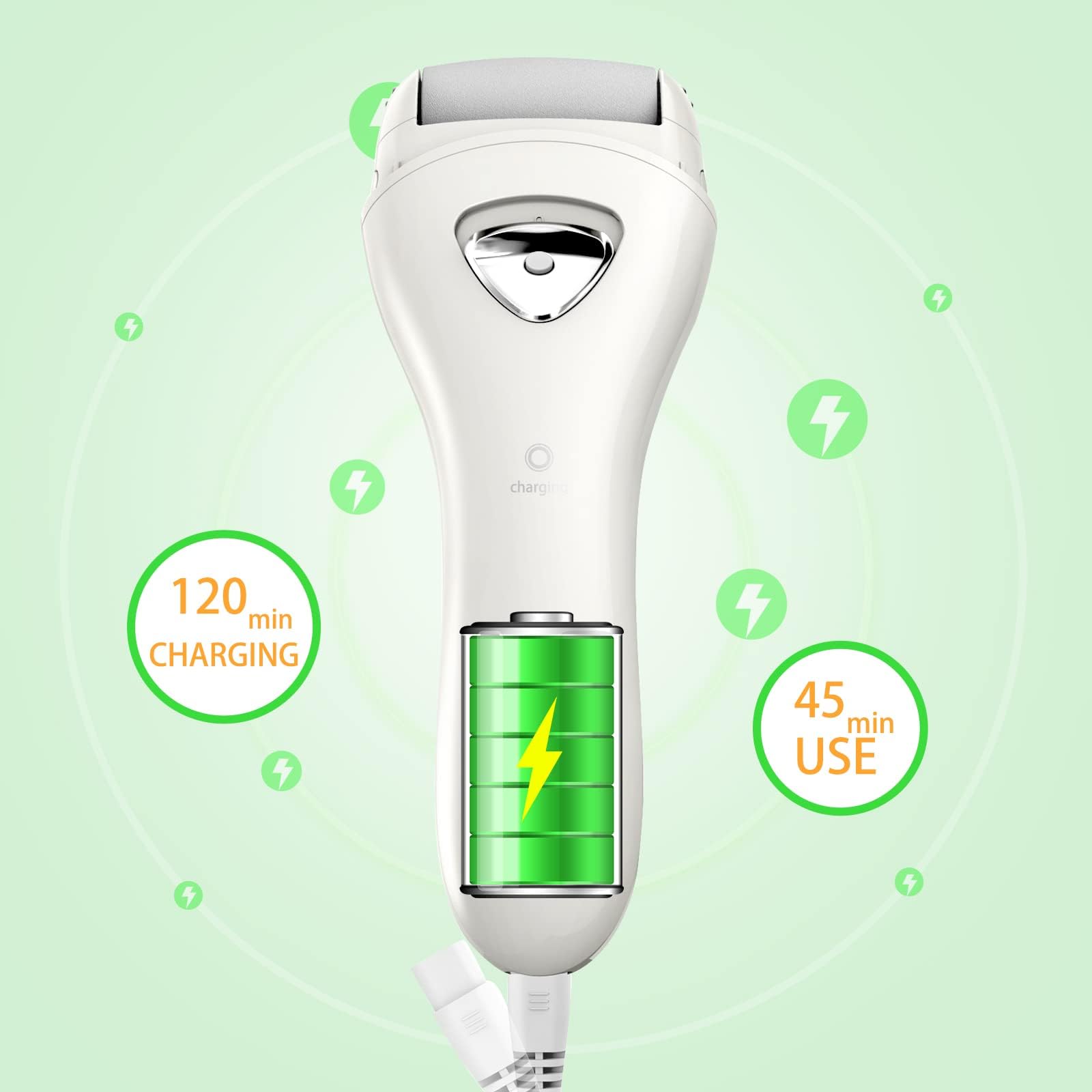 Electric Foot Callus Removers Rechargeable, Portable Electronic Foot File Pedicure Tools, Electric Callus Remover Kit, Professional Pedi Feet Care Perfect for Dead, Hard Cracked Dry Skin Ideal Gift