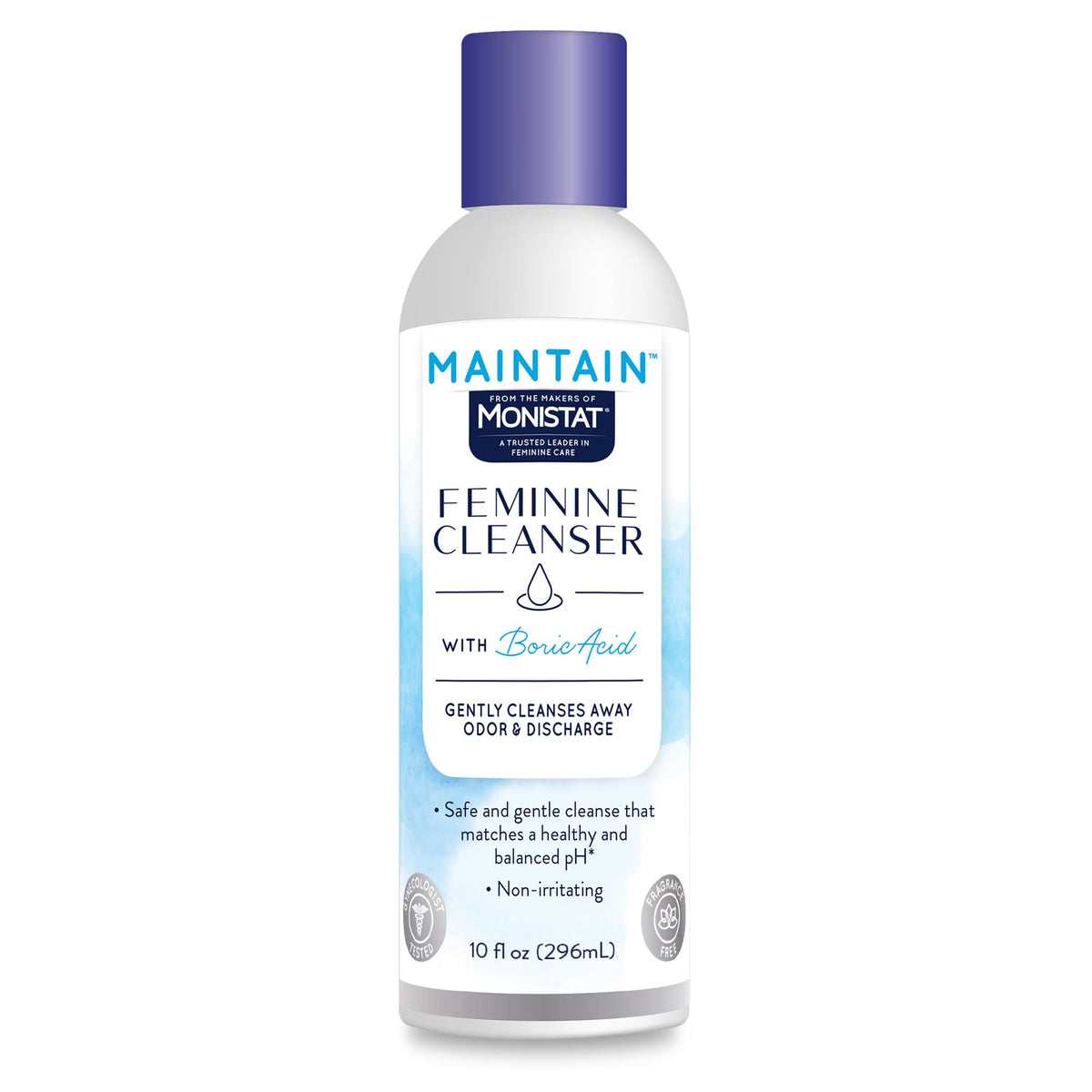 Monistat Boric Acid Feminine Cleanser, Fragrance Free Feminine Wash, 10 Fl Oz, 1 Pack