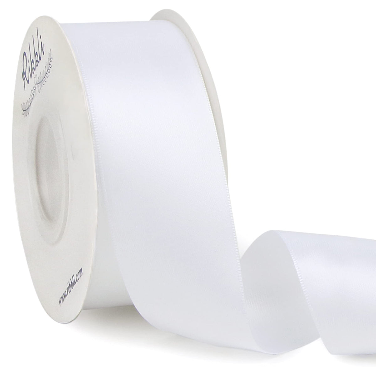 Ribbli White Double Faced Satin Ribbon,1-1/2" x Continuous 25 Yards,Use for Bows Bouquet,Gift Wrapping,Wedding,Floral Arrangement