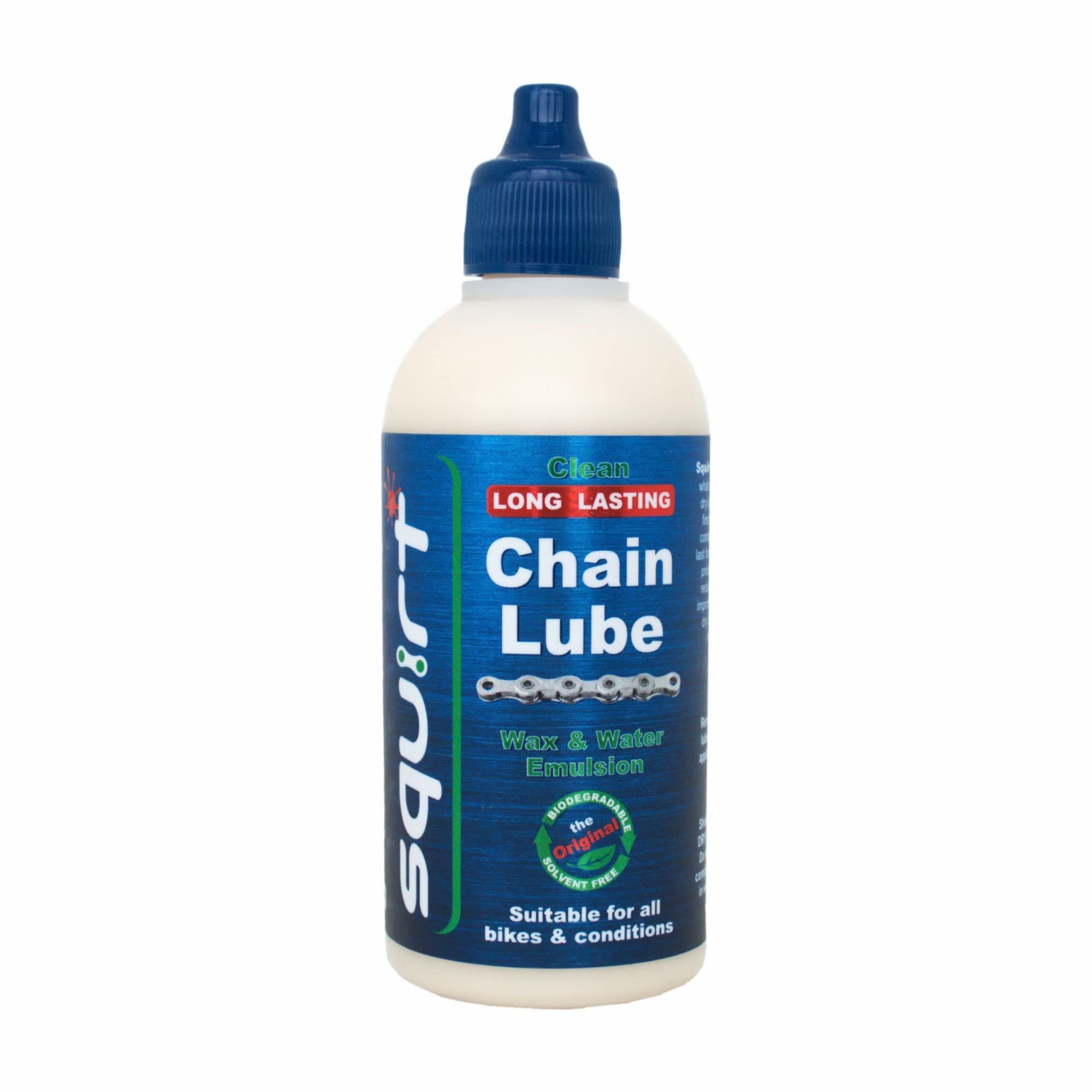 Squirt Chain Lube for Bikes 120 ml - Long-Lasting Lubricant for All Bike Chains - All-Weather Dry Bike Chain Lube to Reduce Noise & Chainsuck - Bicycle Tools & Maintenance Aid