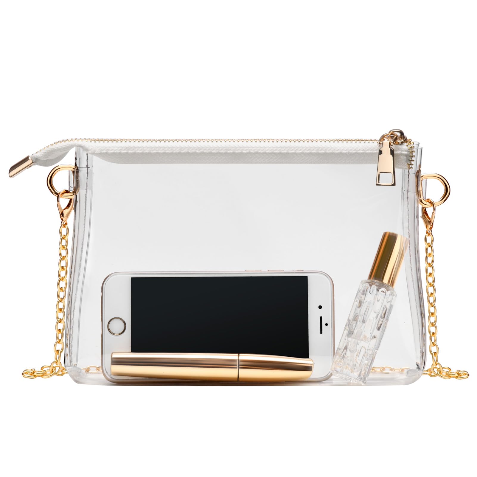 BS-VOG Clear Purse for Women - Stadium Approved Small Crossbody Bag with Zipper, Clear Stadium Bag for Concerts Sports
