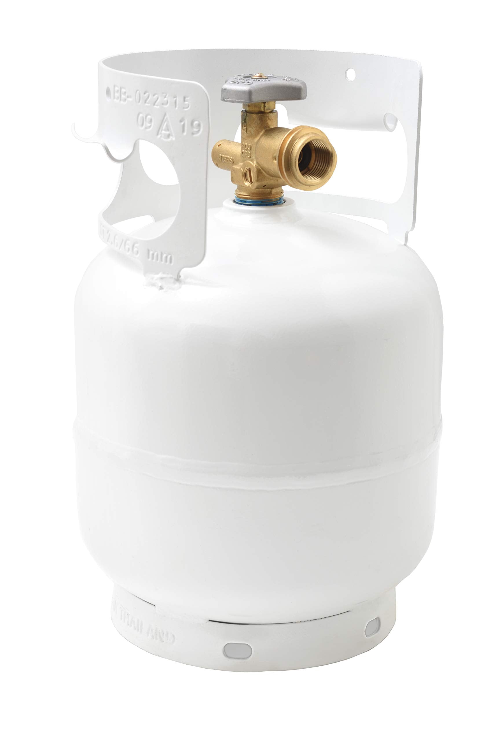 FLAME KING YSN5LB أسطوانة خزان بروبان 5 أرطال، رائعة للشوايات المحمولة وحفر النار والسخانات والرحلات البرية، أبيض