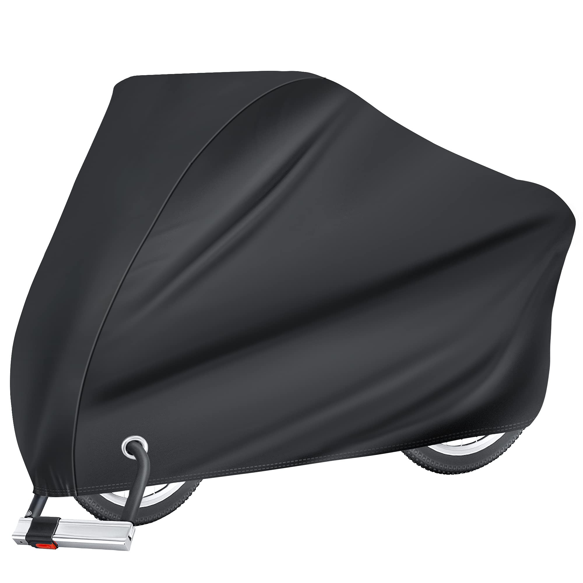 Puroma Fahrradabdeckung für 1 Fahrrad, Outdoor Wasserdichte Fahrradhülle Regen Sonne UV Staub Winddicht mit Schlossloch für Mountainbike Rennrad E-Bike (Basic Schwarz)