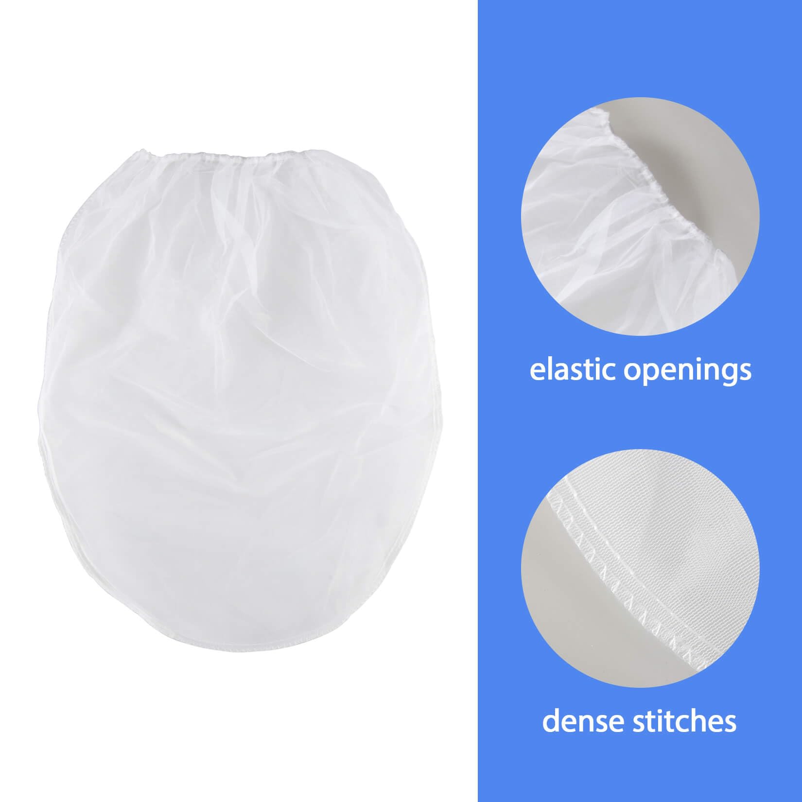 Sukh 10PCS Paint Strainer Bag - 5 Gallon Paint Filter Strainer Bucket with Elastic Drawstring Top Opening Nylon Mesh Filter White Fine Mesh Bag for Gardening