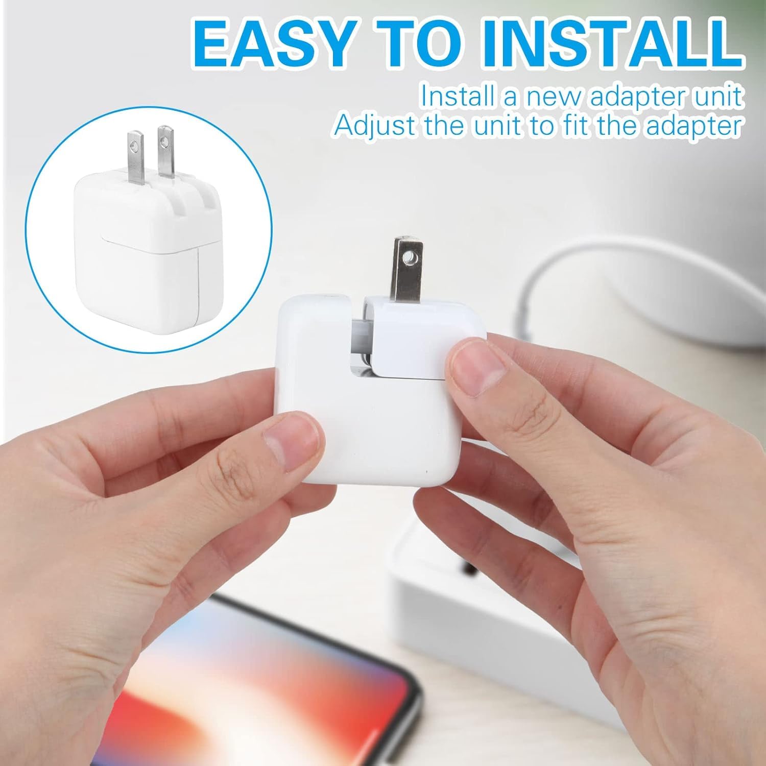 Mandalahuang Mac Wall Adapter Plug Duckhead US Charger Cord Standard Duck Head for MacBook, iBook, iPhone, iPod Power Adapter Brick (2 PCs)