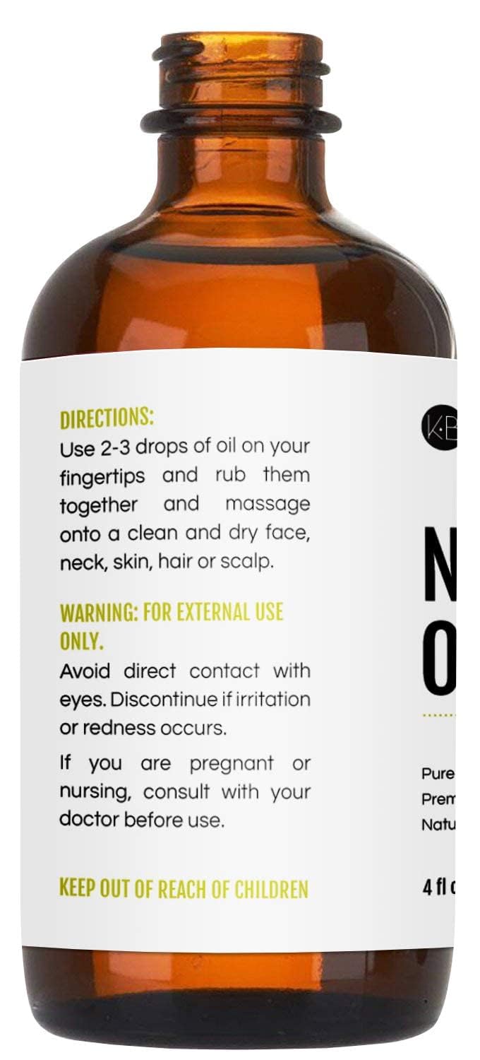 Kate Blanc Cosmetics Neem Oil for Skin, Hair & Face. Safe for Dog, Plants, Scalp (4oz, Organic, Cold Pressed, Concentrate)